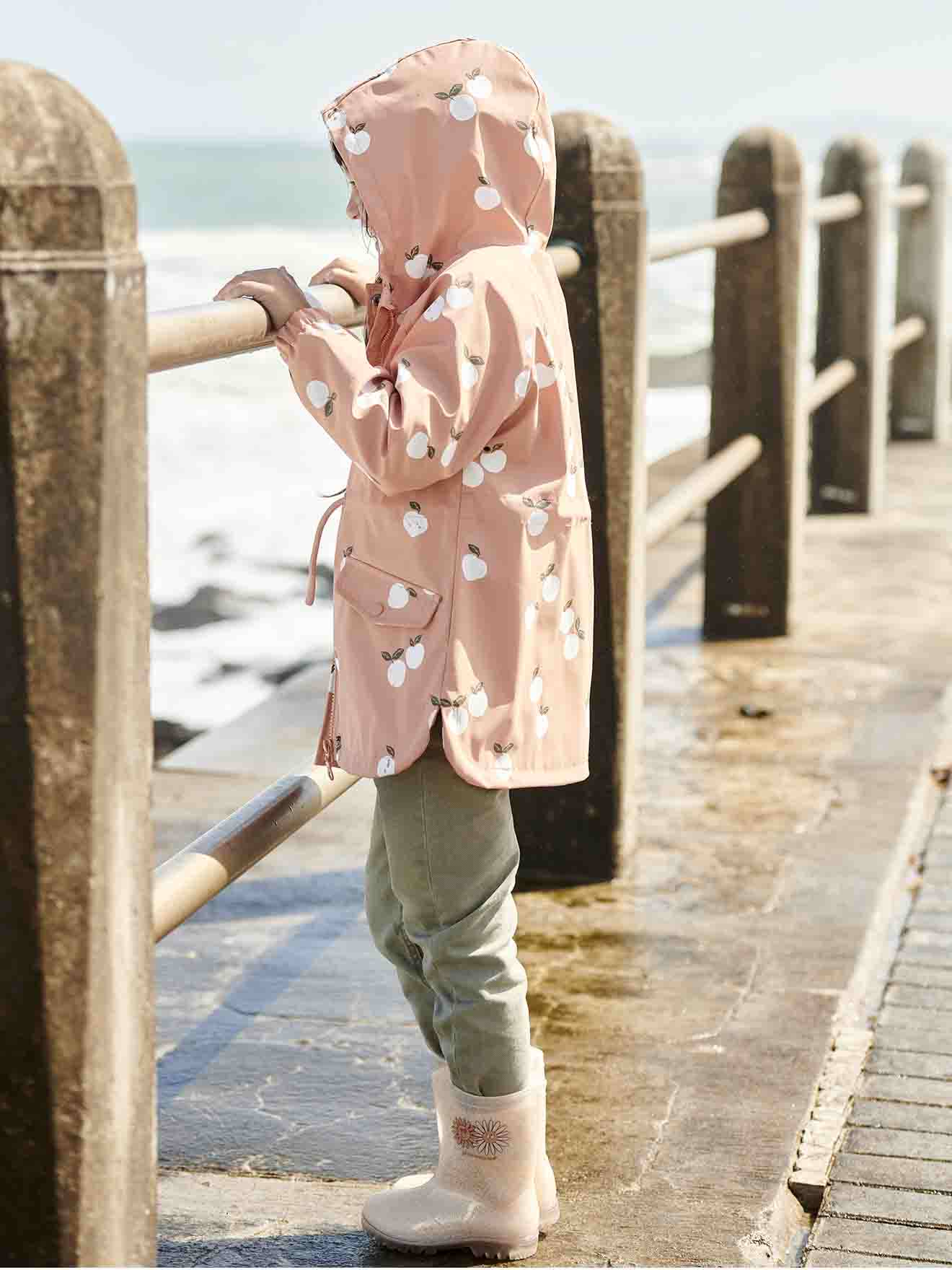 Vertbaudet Mädchen Regenjacke mit Zauber-Trick - aqua gänseblümchen