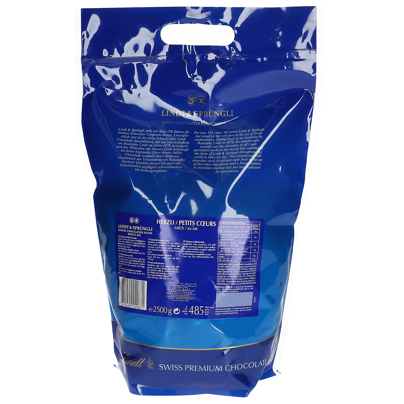 Lindt Vollmilch Herzen rot 2,5kg