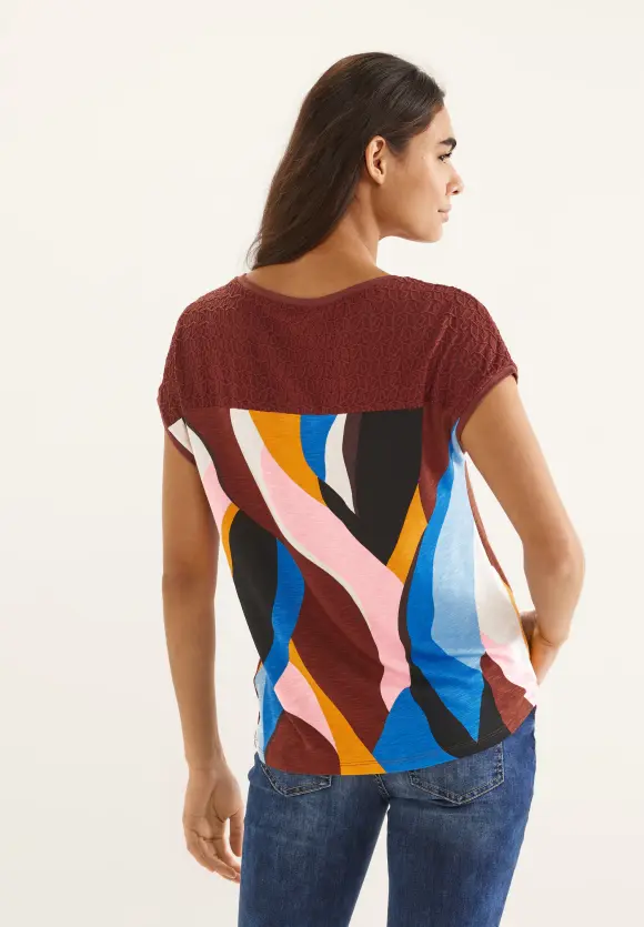 Street One Print Spitzen T-Shirt