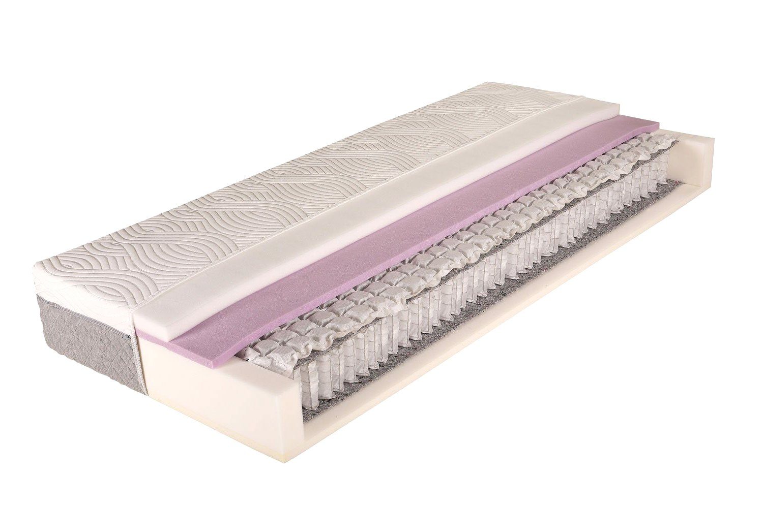 Taschenfederkernmatratze, mein-schlafcenter, 25 cm hoch, (1-tlg), Wendematratze H2, H3, 1000 + 500 Federn, 7 Liegezonen