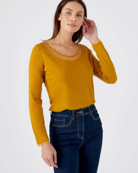 T-shirt manches longues Thermol'love tulle plumetis