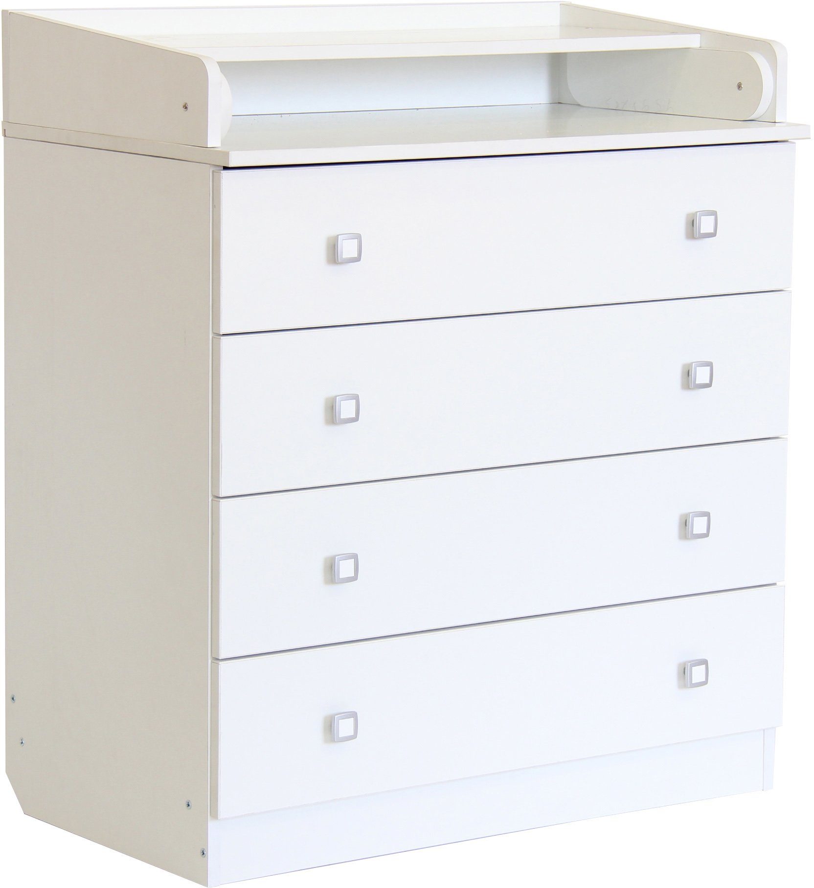 Polini kids Wickelkommode Simple 1580, weiß, mit aufklappbarem Wickelaufsatz