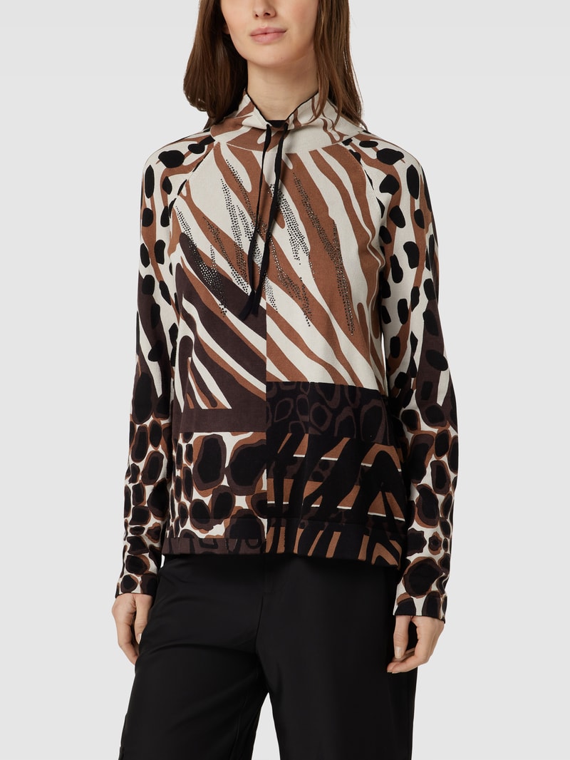 Sweatshirt in Strick-Optik in schwarz