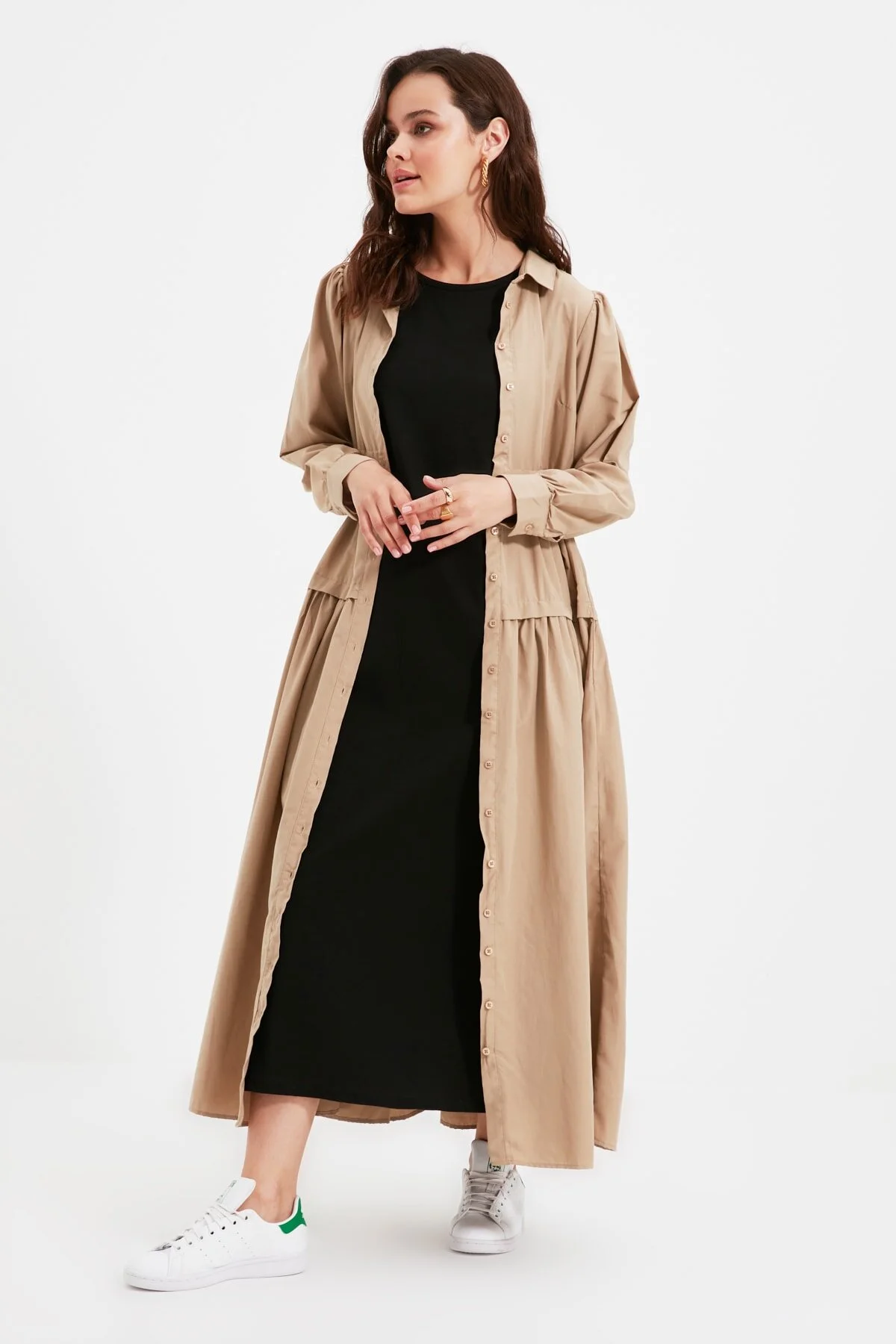 Trendyol Modest  Black-Skin 2er-Pack Strickkleid aus 100 % Baumwolle mit Futter TCTAW22UK0110