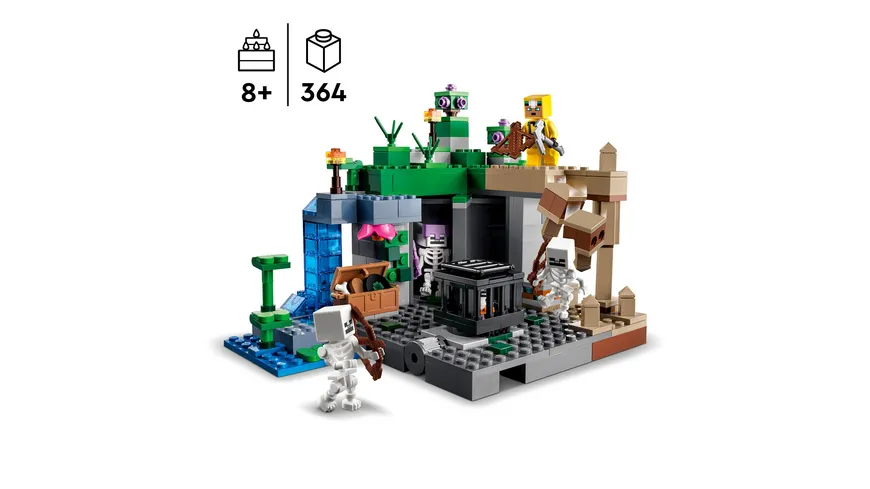 LEGO Minecraft 21189 Das Skelettverlies, Höhle, Spielzeug Set mit Figuren