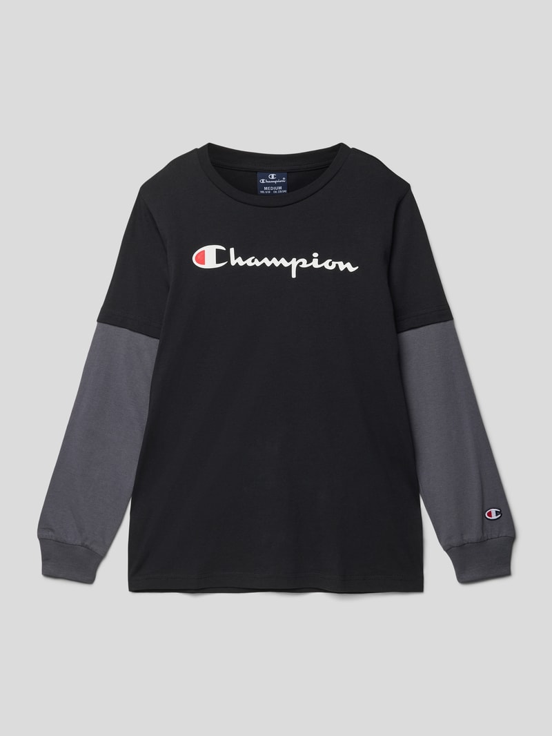Longsleeve mit Logo-Print in schwarz