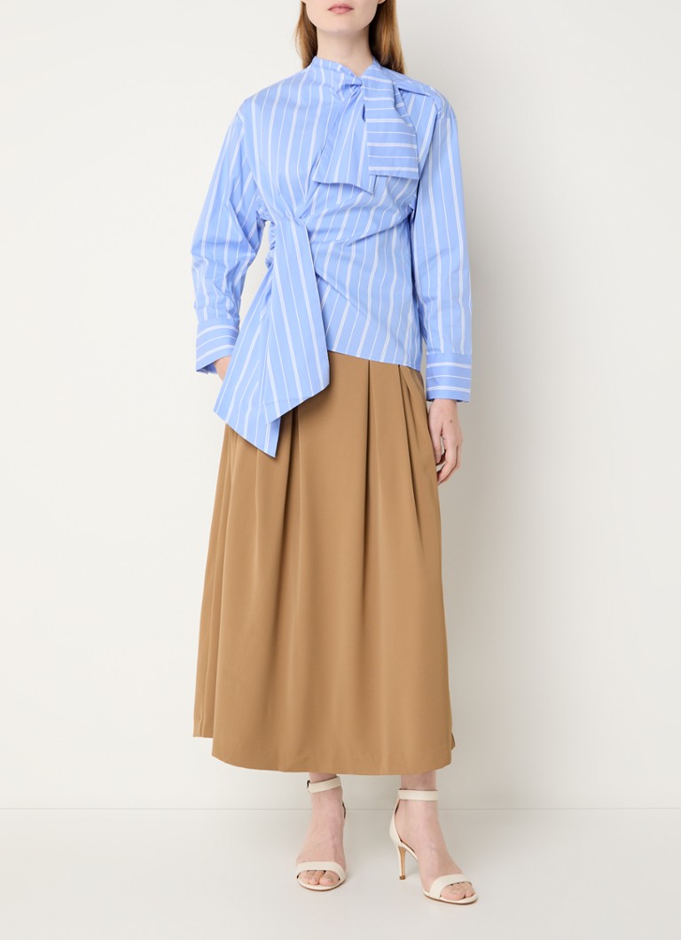 Tunică Shira de la Co'Couture, cu dungi, cu guler șal.