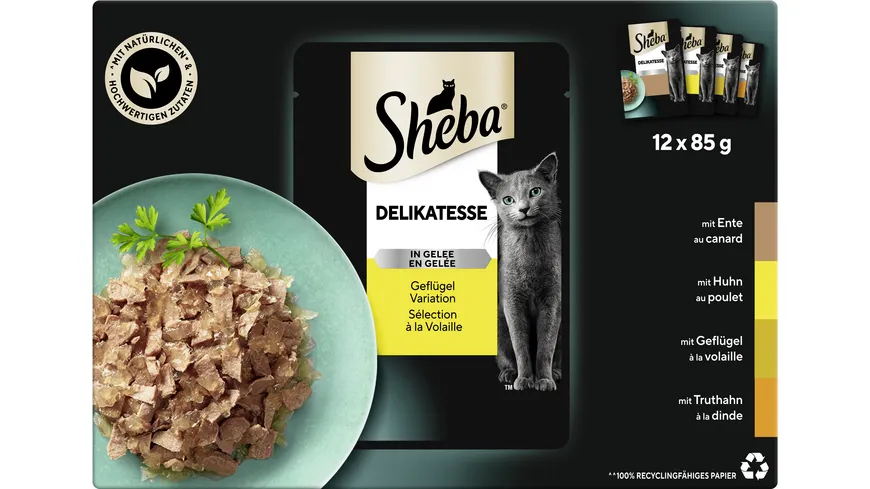 SHEBA® Delikatesse in Gelee Geflügel Variation Portionsbeutel 1020 g