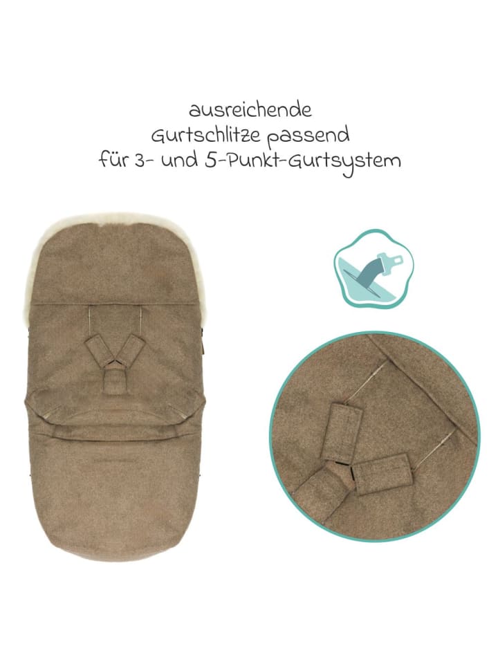 fillikid Lammwoll-Fußsack Makalu Wool für Buggy, Sport- in braun günstig kaufen onesize
