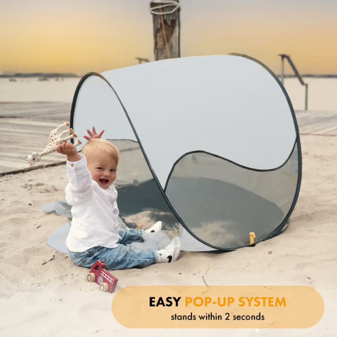 Deryan Luxus Pop Up Silber Strandzelt