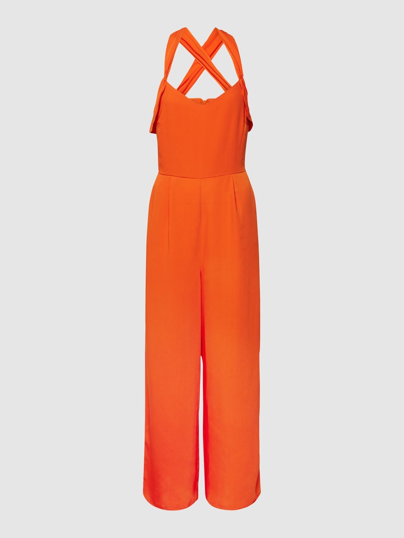 Jumpsuit mit gekreuzten Trägern in orange