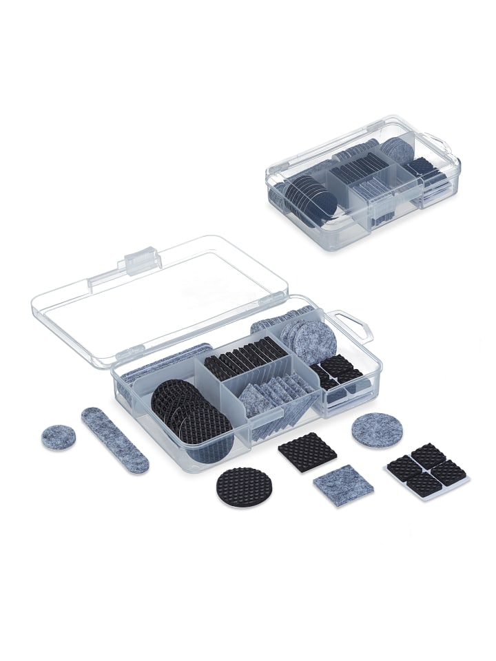 relaxdays 136 x Möbelgleiter in Grau/ Schwarz günstig kaufen onesize