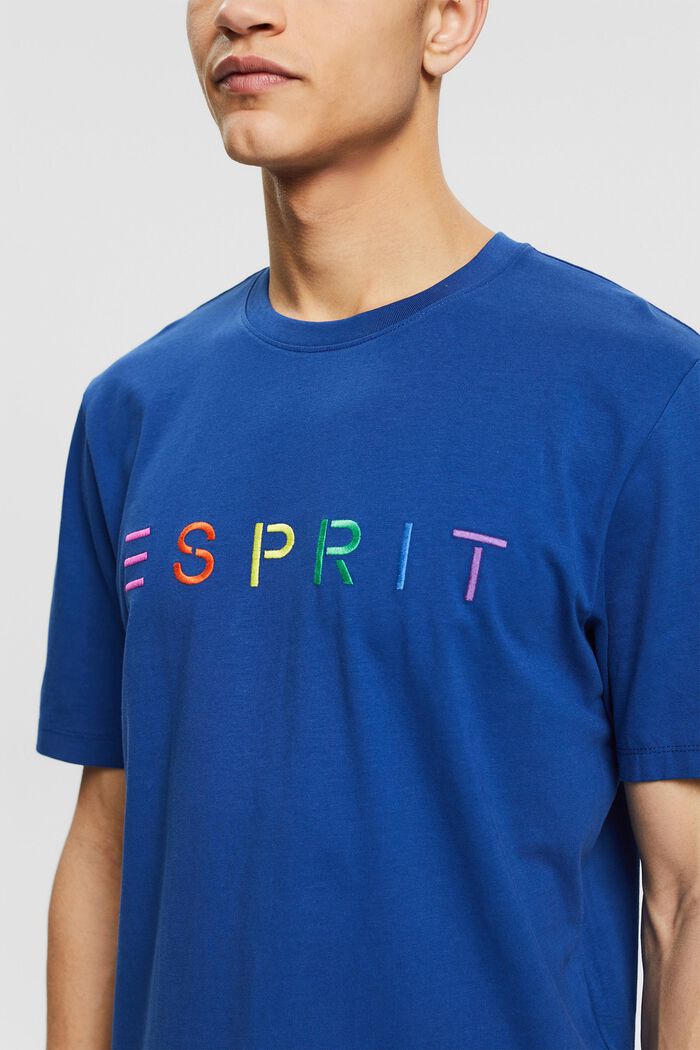 Jersey-T-Shirt mit Logo-Stickerei