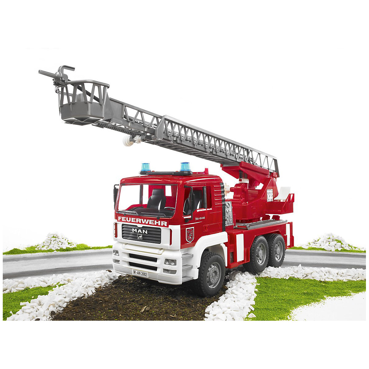 BRUDER 02771 TPS MAN Feuerwehr m. Drehleiter, Licht und Sound