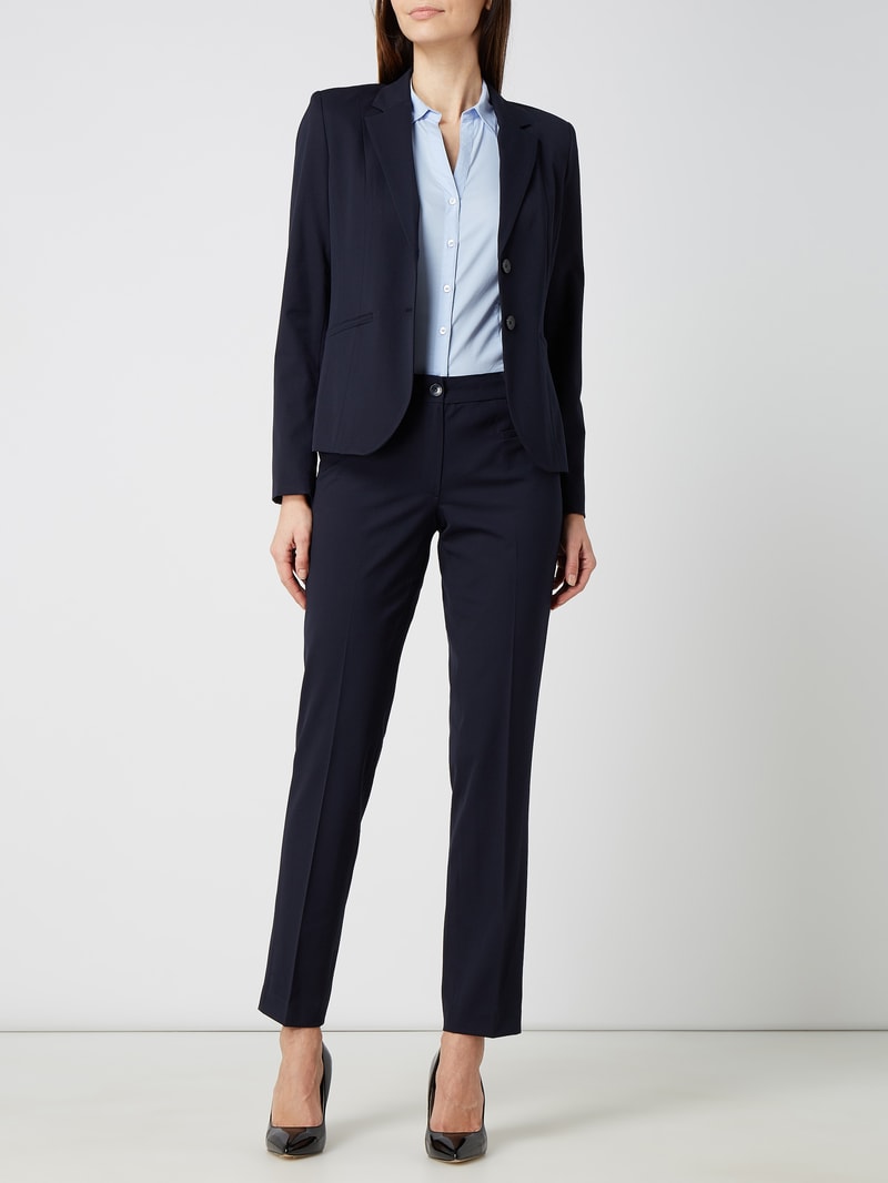 Stoffhose mit schmal zulaufendem Bein Modell 'Hedy' in marineblau