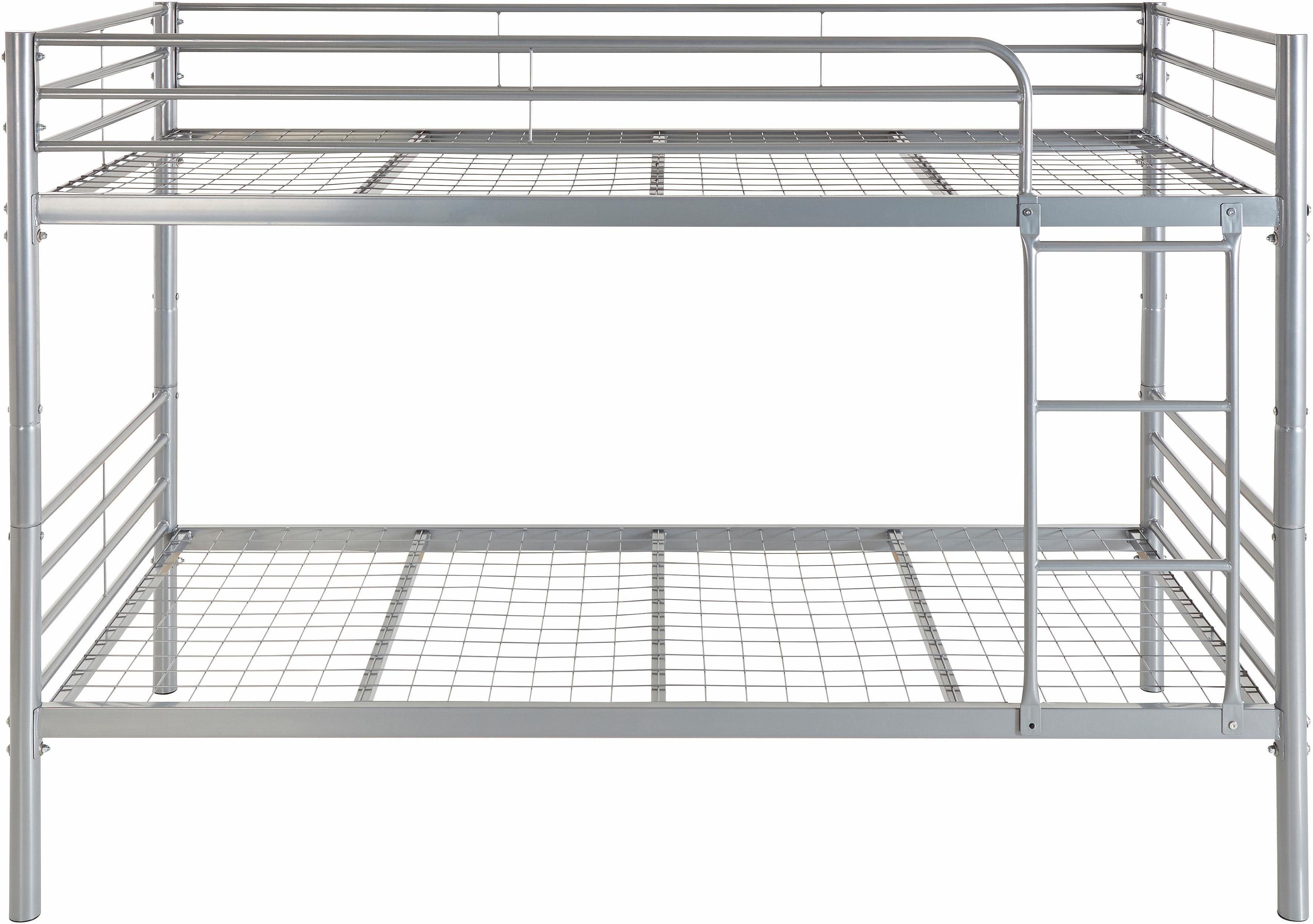 ATLANTIC home collection Etagenbett Alex, inkl. Lattenrost, Absturzsicherung und Leiter aus Metall