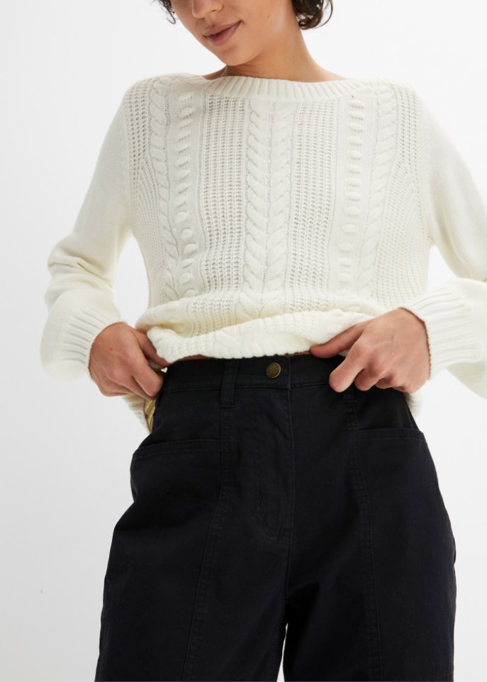 Twillhose mit High-Waist-Bequembund