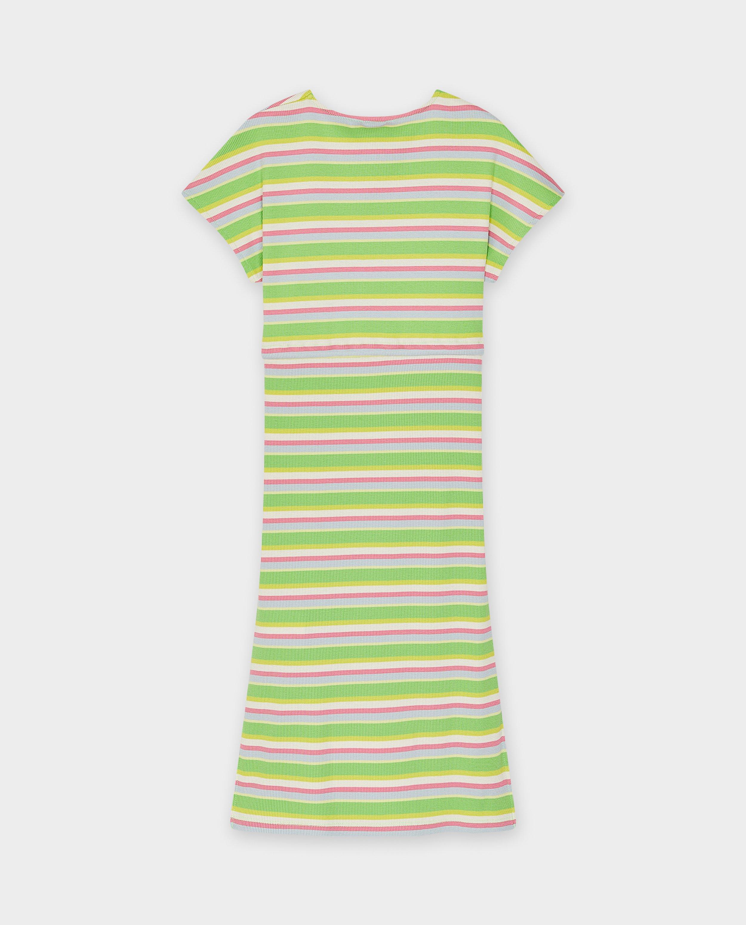 Rochie CKS cu nervuri fine verde aprins
