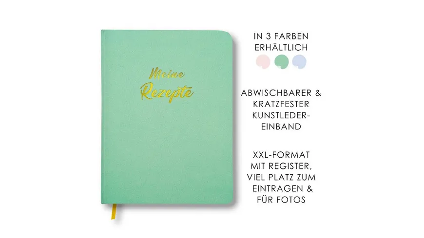 Meine Rezepte mintgrün - liniert 25,7 x 20,5cm