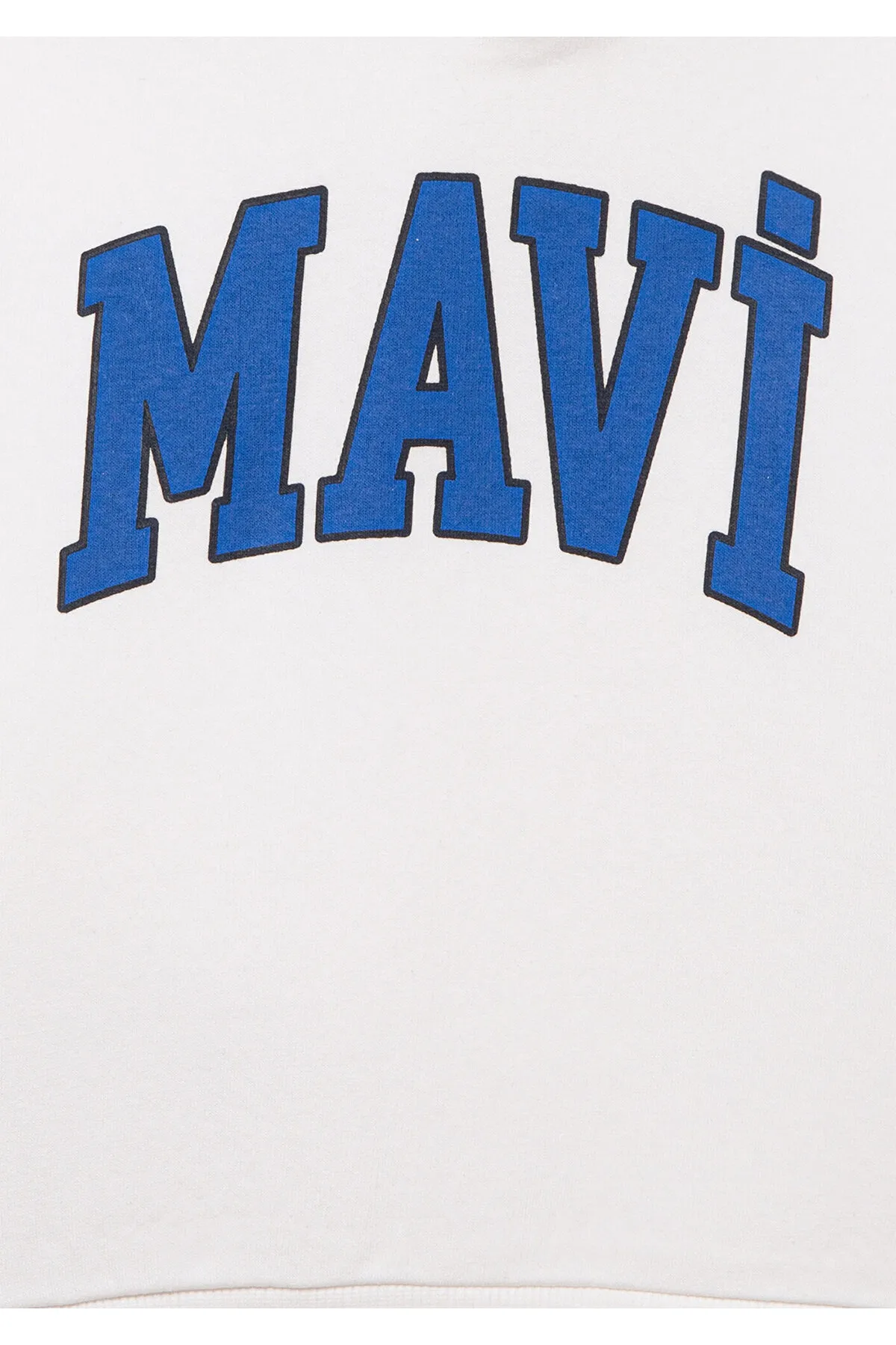 Mavi  Weißes Kapuzen-Sweatshirt mit Logo-Print 6610110-70057