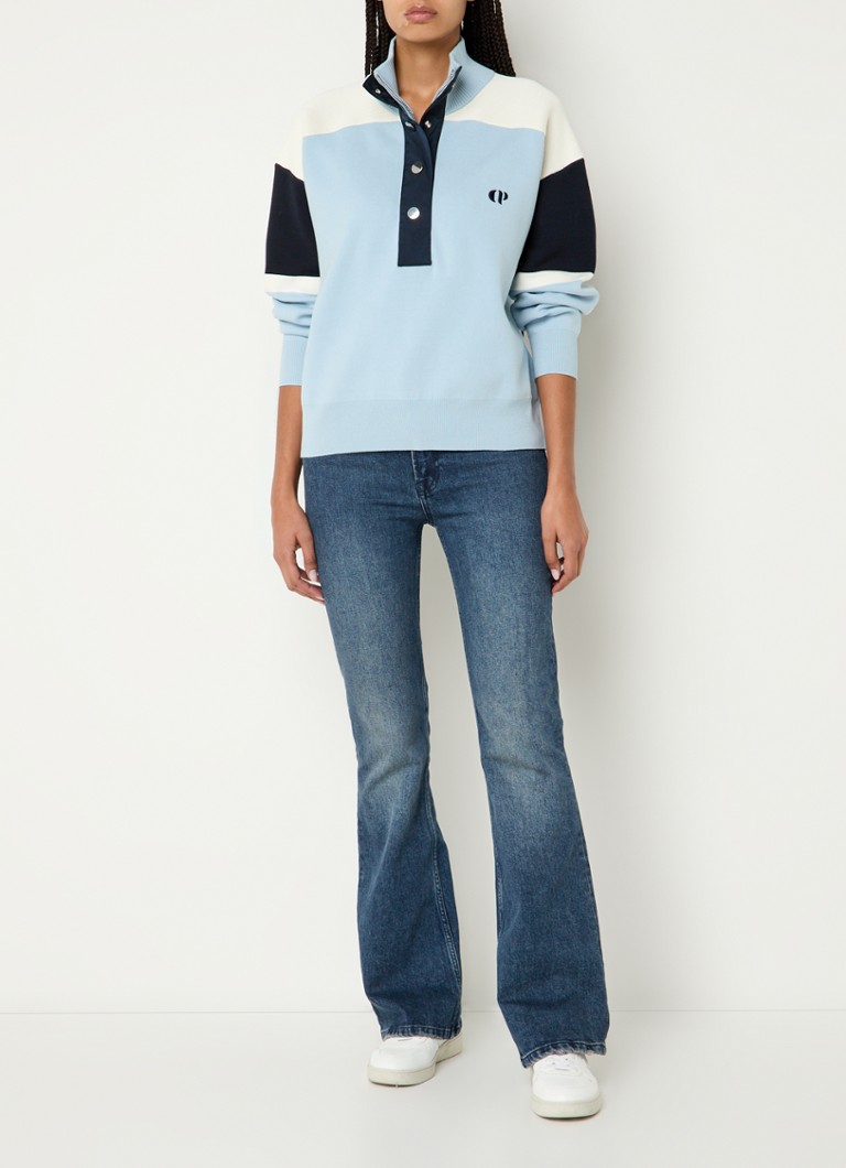 Maglione a maglia fine Claudie Pierlot con mezza zip e logo ricamato