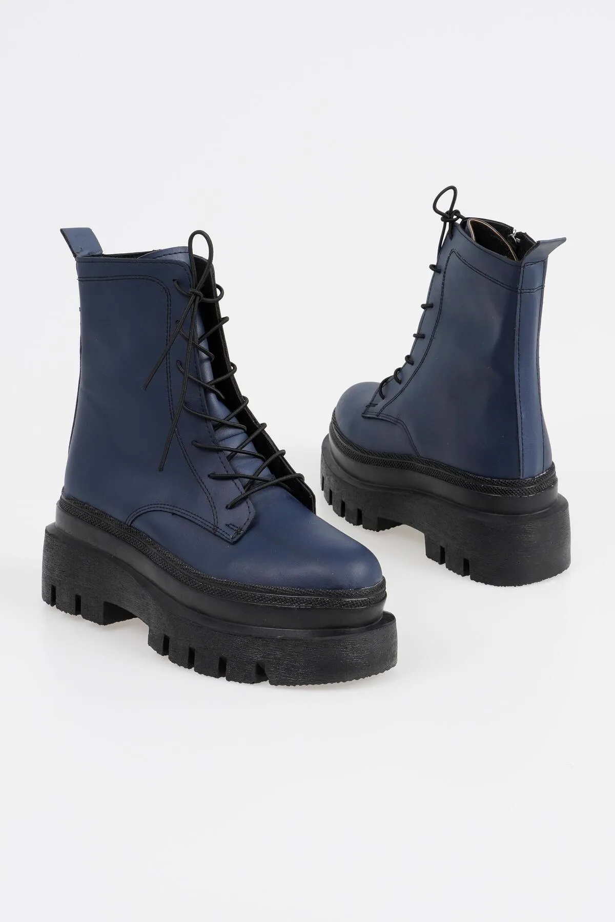 CZ London  Damen-Schnürstiefel mit Plateau und hoher Sohle
