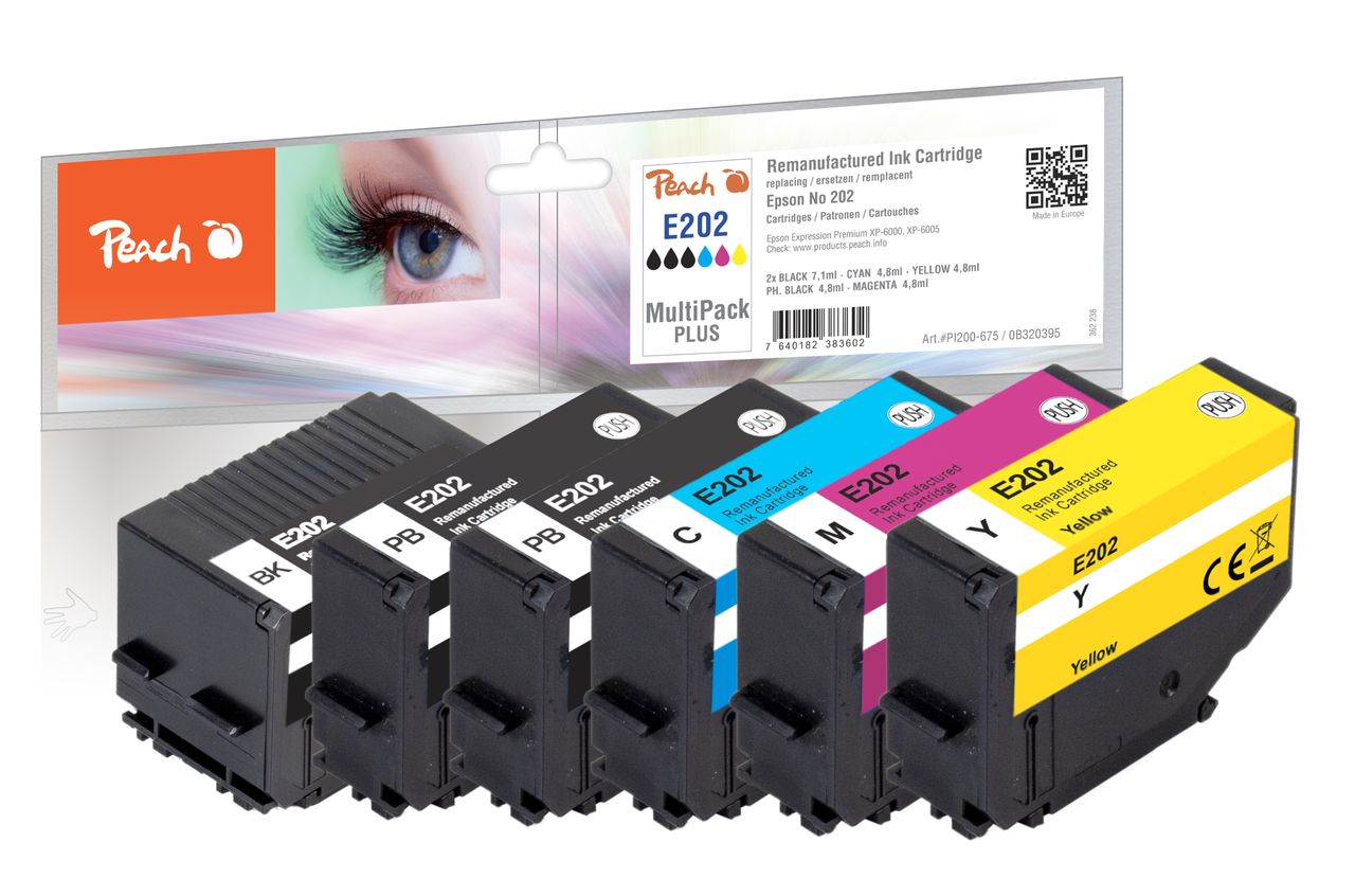 Peach Spar Pack Plus Tintenpatronen ersetzt Epson No. 202