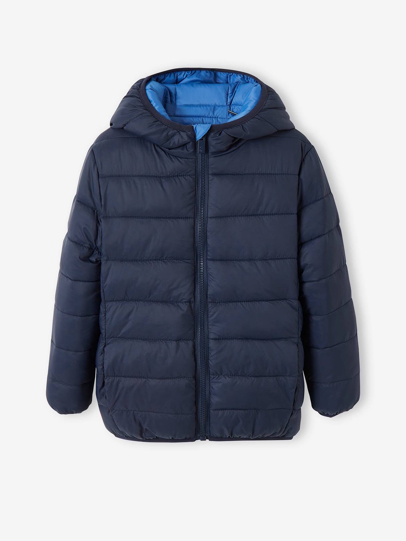 Doudoune légère réversible garçon colorblock anthracite