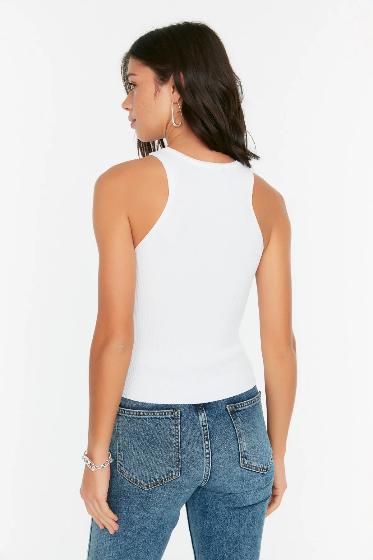 Trendyol Collection  Ecrufarbene Cord-Strickbluse