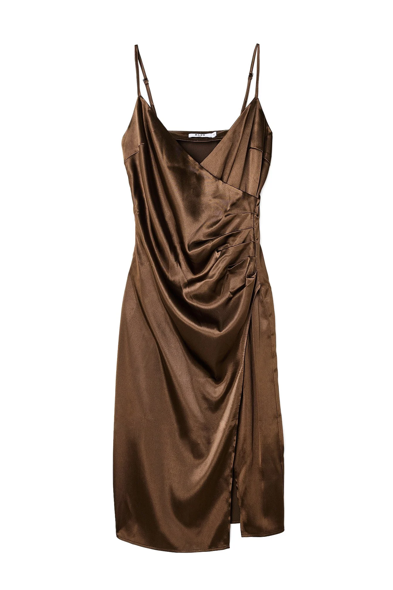 Überlappendes Satin-Slipkleid