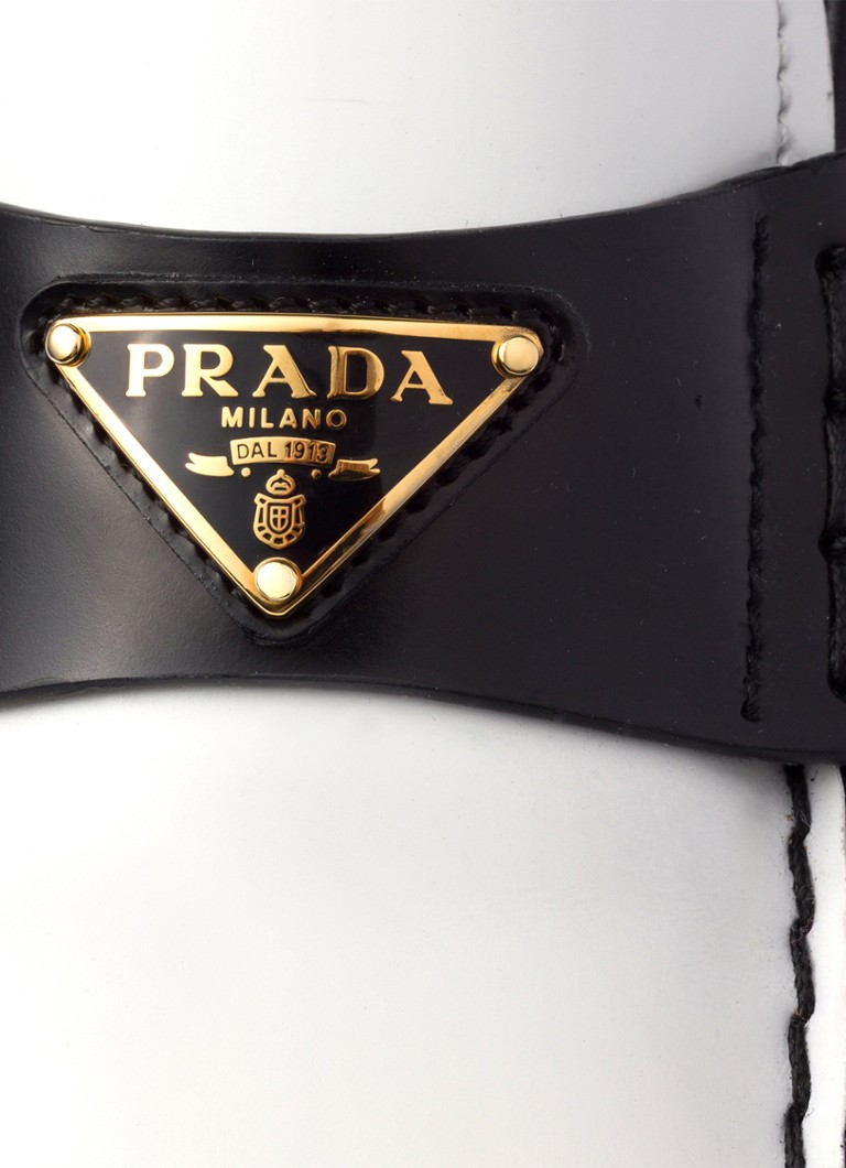 Prada leather loafer with logo