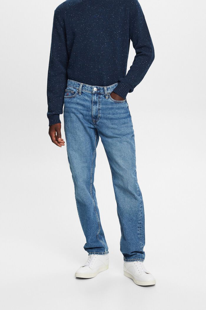 Jeans mit geradem Bein und mittlerer Bundhöhe