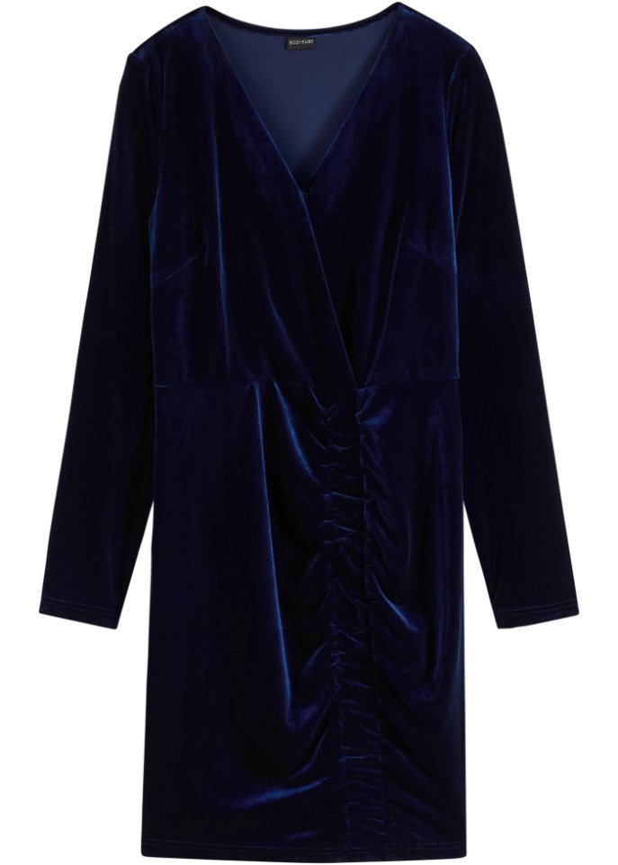 Samt-Kleid mit Raffung