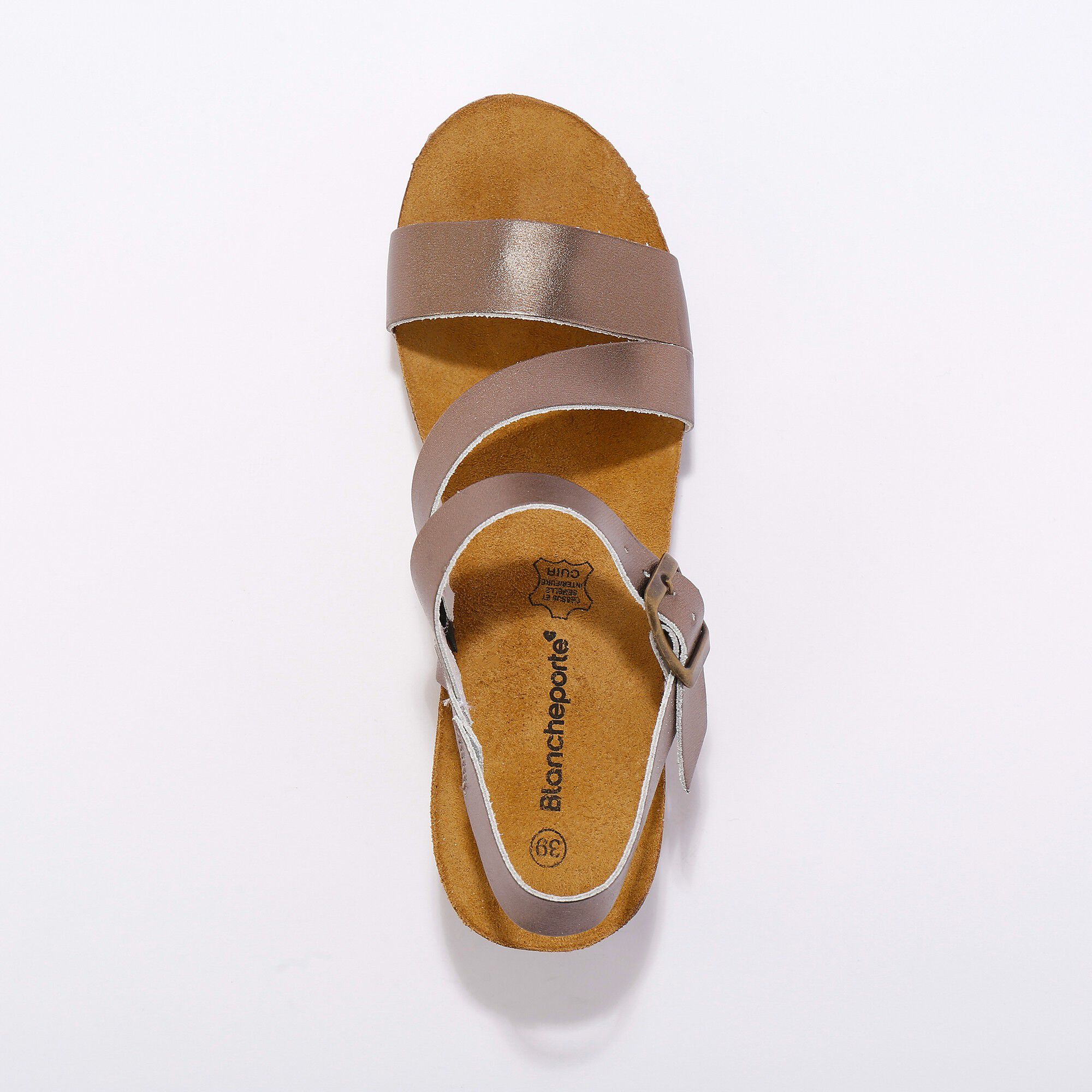 Sandales compensées cuir semelle liège