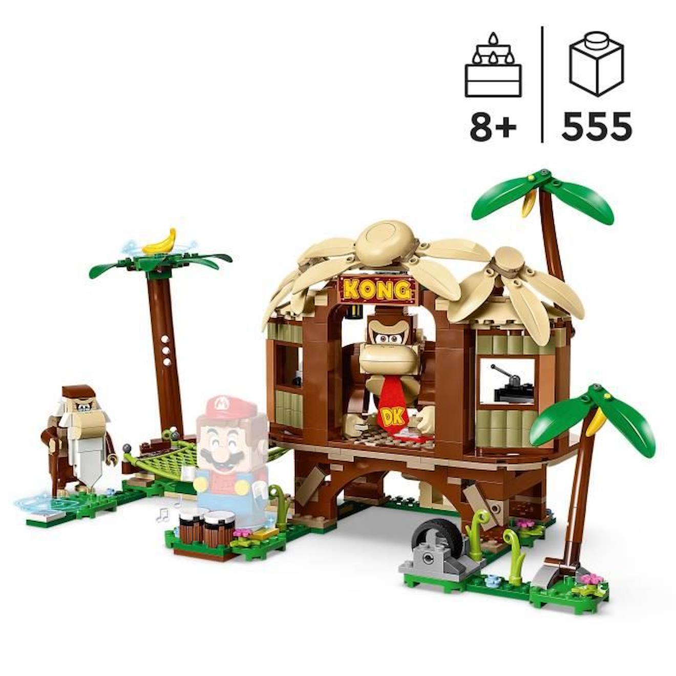 LEGO® Super Mario 71424 Ensemble d'Extension La Cabane de Donkey Kong, Jouet à Combiner avec Pack de Démarrage marron
