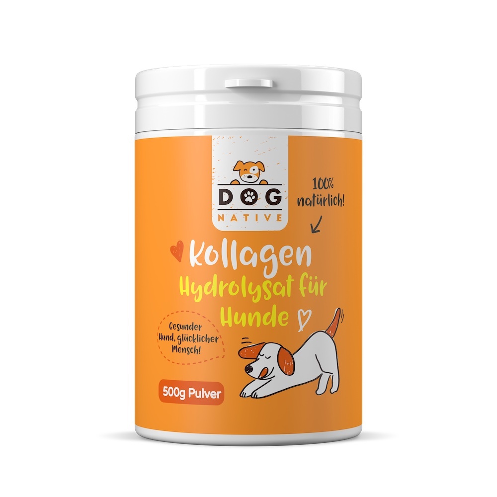 Dog-Native Ergänzungsfutter & Aufzucht Dog-Native Kollagen-Hydrolysat für Hunde mit hoher Bioverfügbarkeit (3kDA), 500g