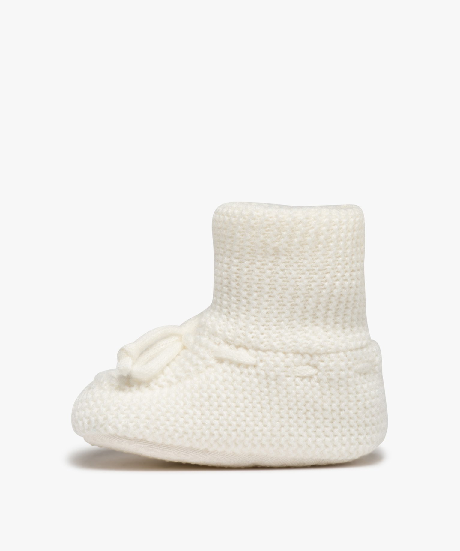 Chaussons bébé bottillons en maille unis ecru | GEMO