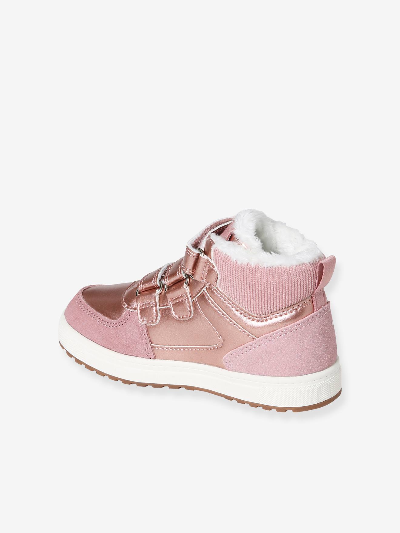 Baskets montantes scratchées fille collection maternelle rose