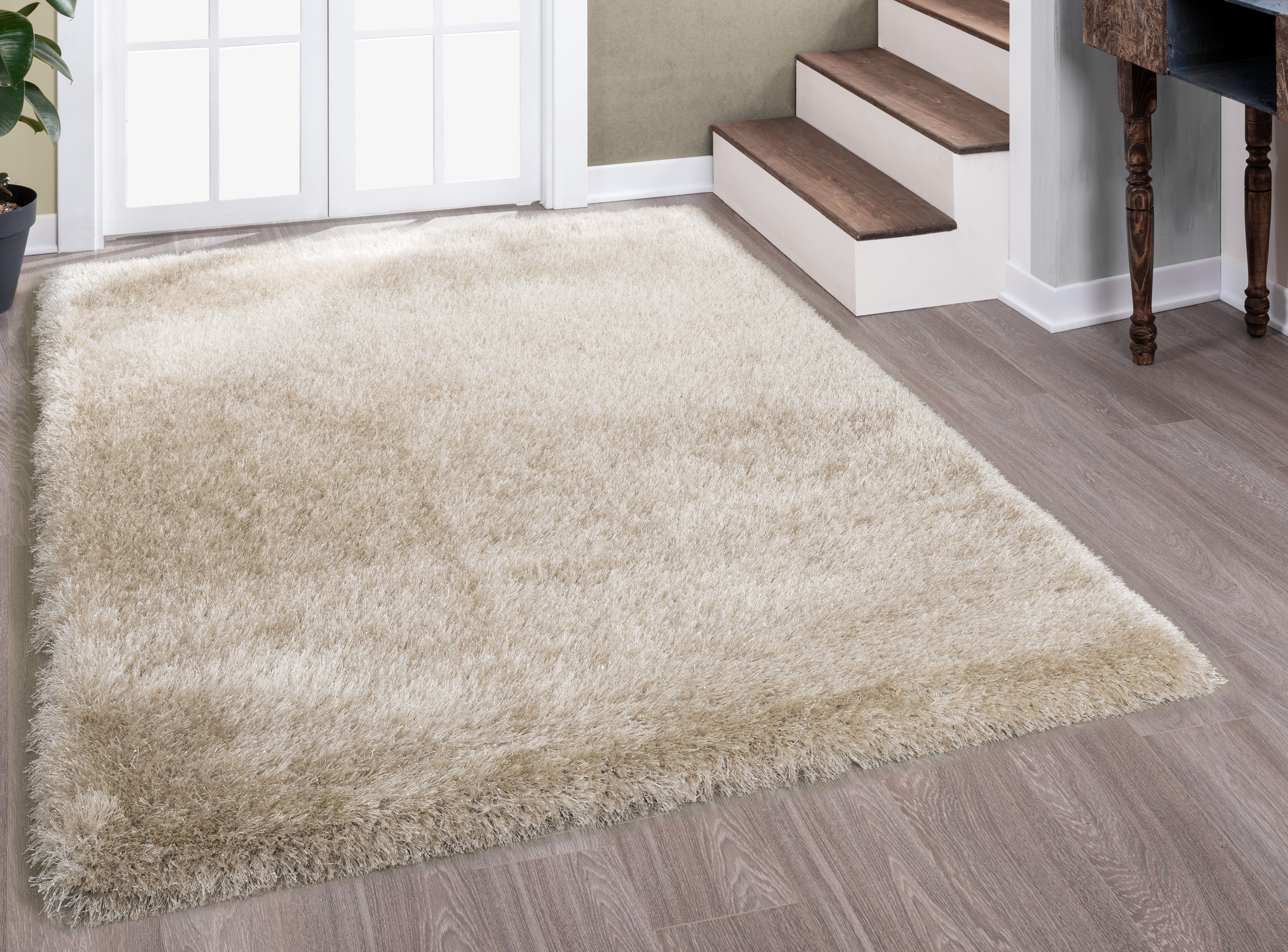 Hochflor-Teppich Glossy 411, merinos, rechteckig, Höhe: 70 mm, besonders weich, Microfaser, Langfor Teppich, Wohnzimmer, Schlafzimmer