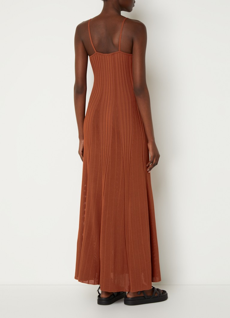 Vestido largo Pamila de punto fino con tirantes finos de ba&sh