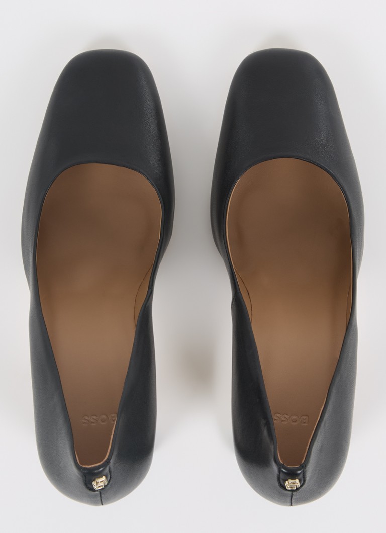 Pantofi cu toc din piele Laura de la HUGO BOSS cu logo