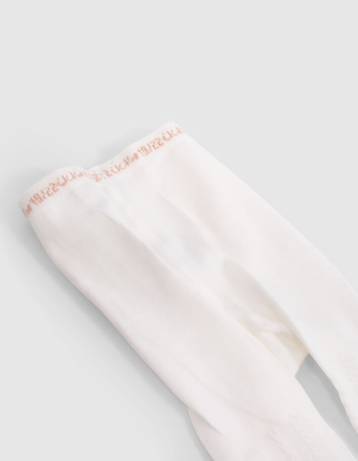 Collants rose poudré et blancs bébé fille