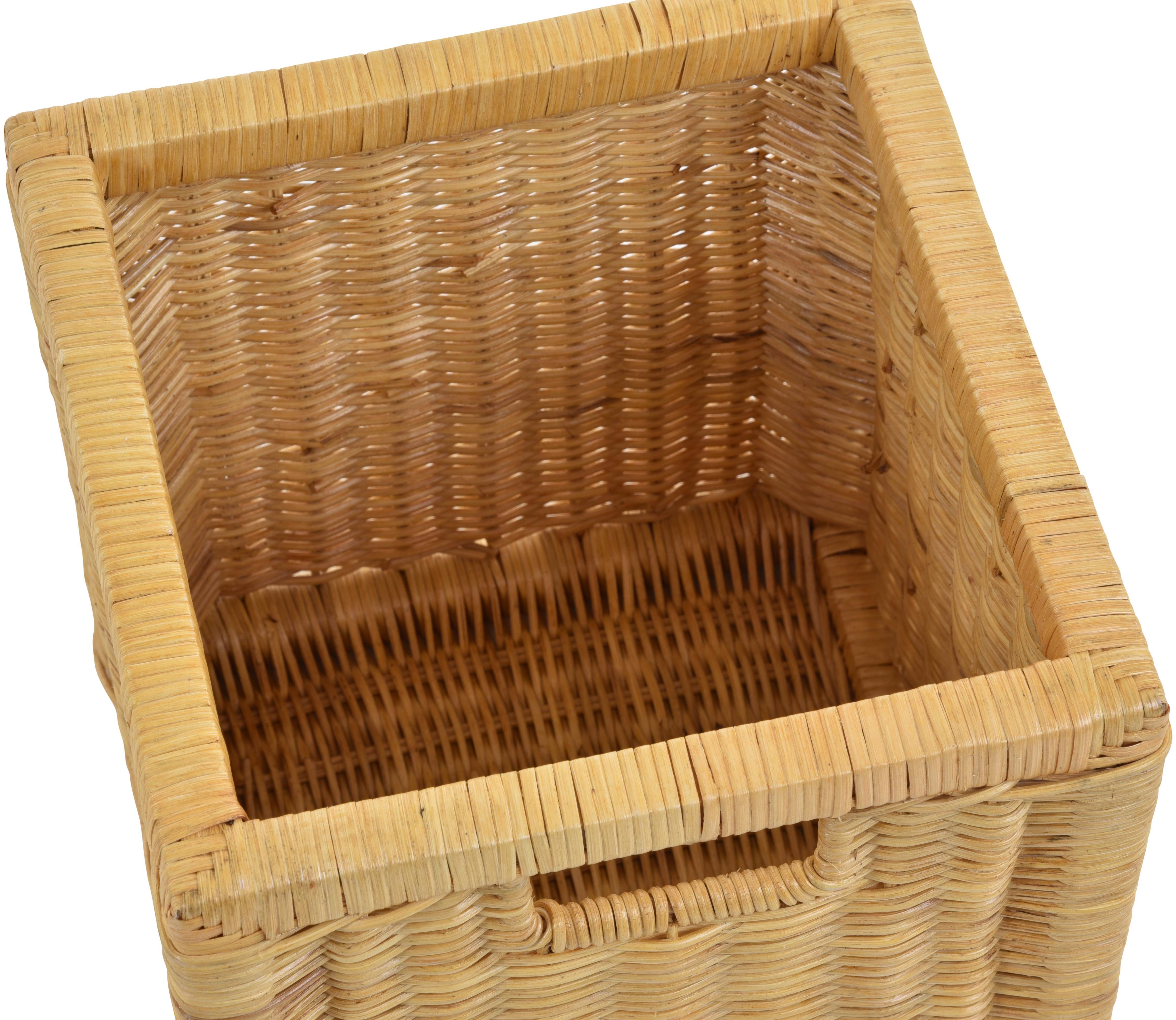 Krines Home Regalkorb Set/2 Regalkorb Aufbewahrungskorb geflochten Rattan (Quadratisch) (2-teiliges Set), Korbset Aufbewahrung Regal Schrankkorb Korb, ca. 28 x 29 x 30 cm