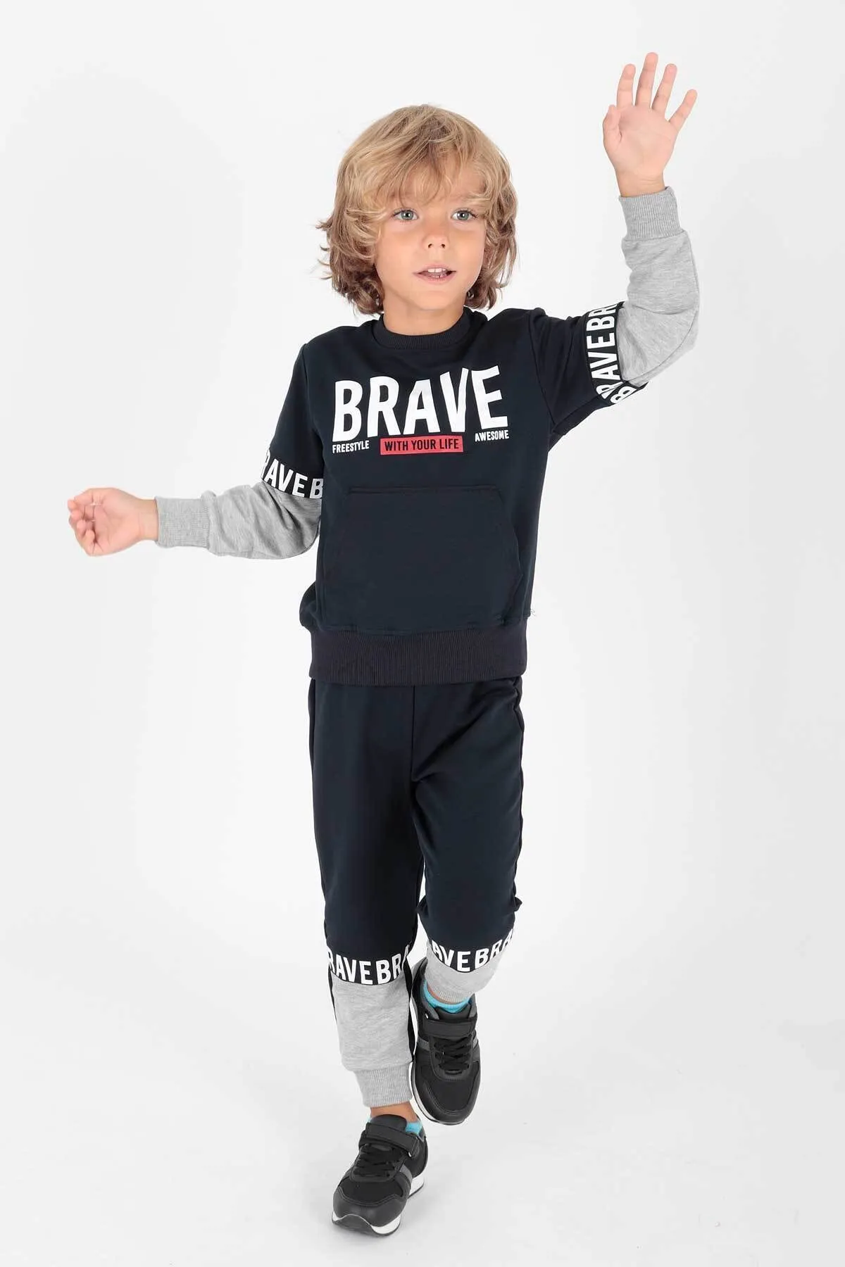 AHENGİM  Bedrucktes Brave-Trainingsanzug-Set für Jungen Ak2231