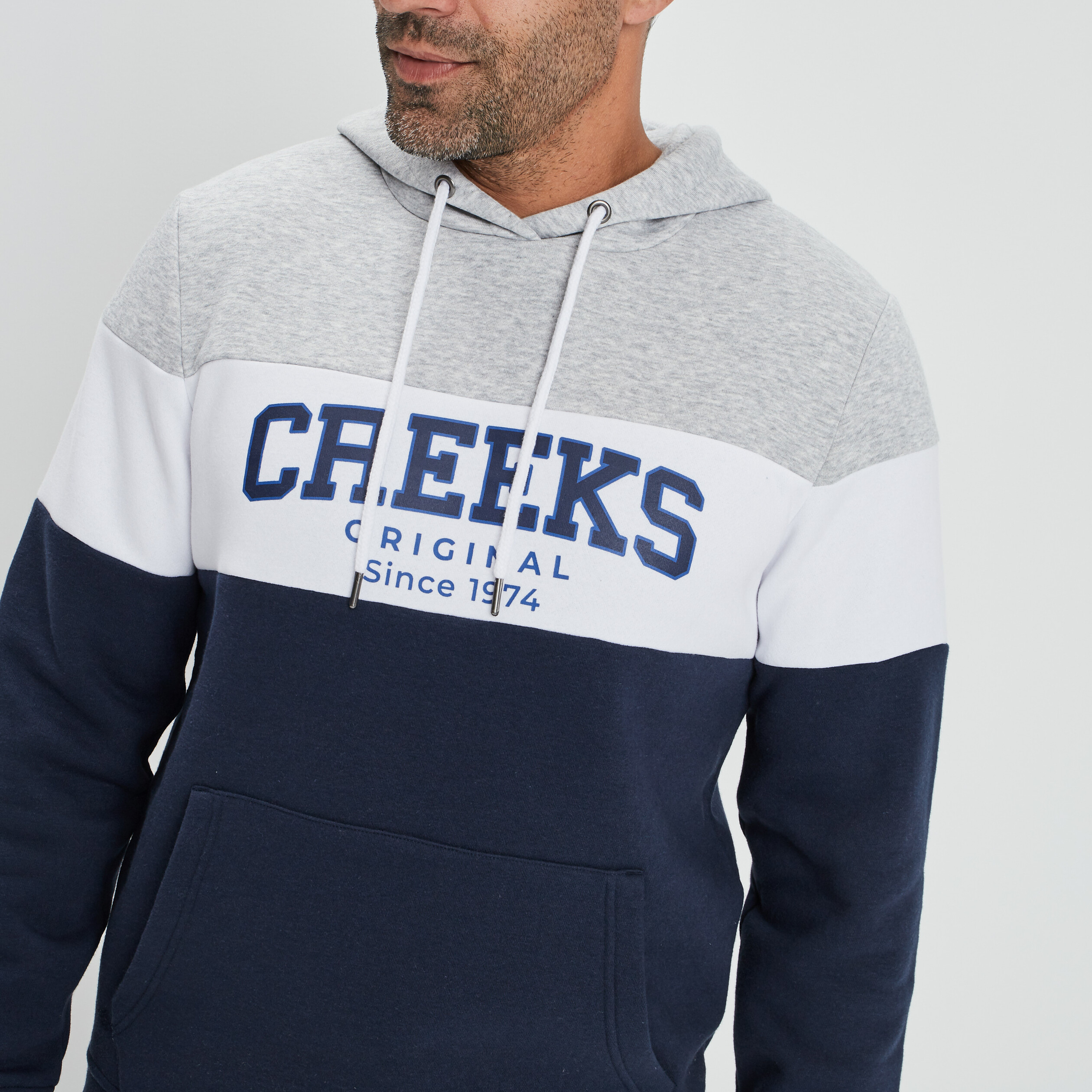 Sweat à capuche hoodie Creeks gris homme | La Halle