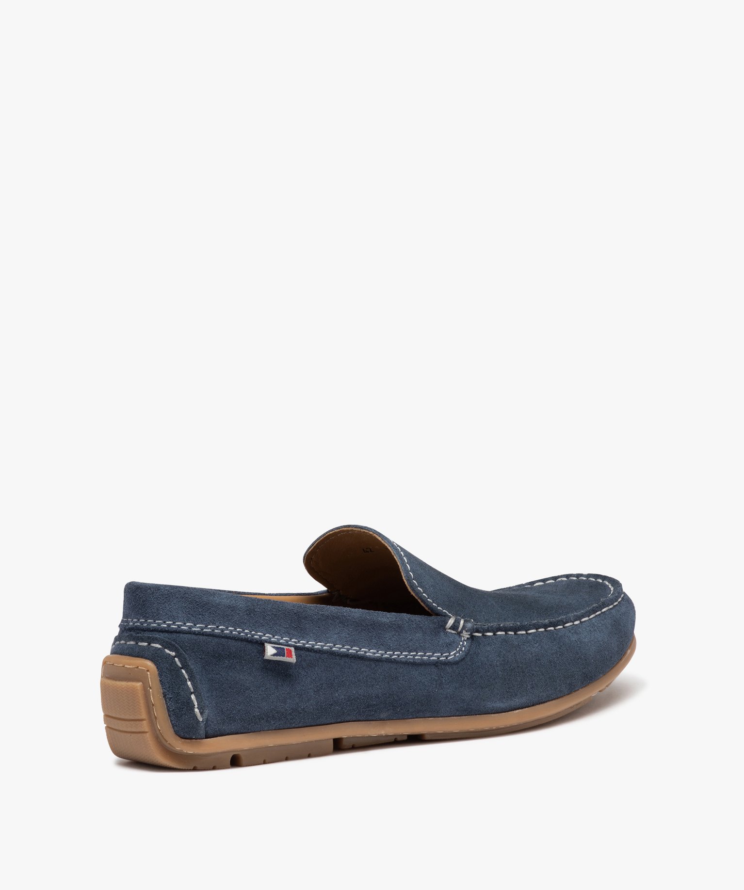 Mocassins homme unis en cuir velours bleu | GEMO