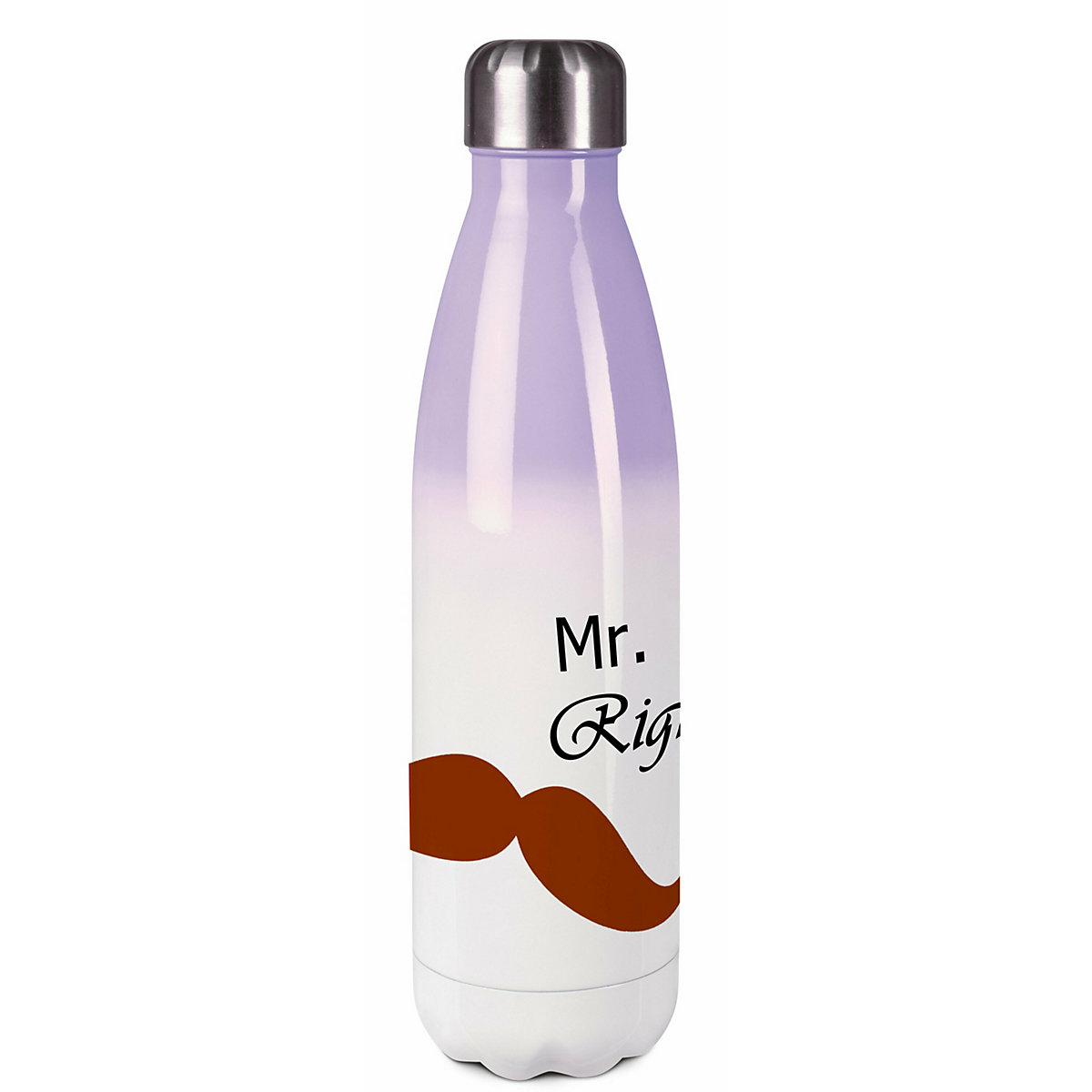 Edelstahl Kinder Thermoflasche / Trinkflasche bunt Bart mustache Spülmaschinenfest, Auslaufsicher, Bruchfest, Doppelwandig, Für Heißgetränke geeignet, Mit Deckel, Isoliert
