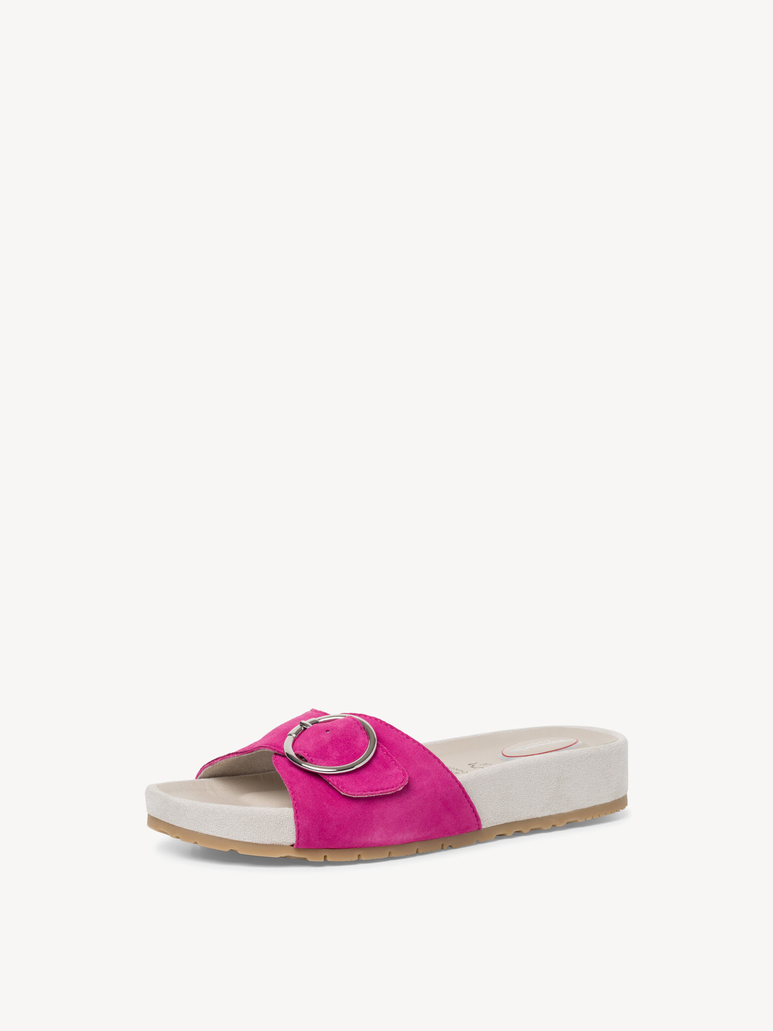 Mule en cuir - rose fuchsia