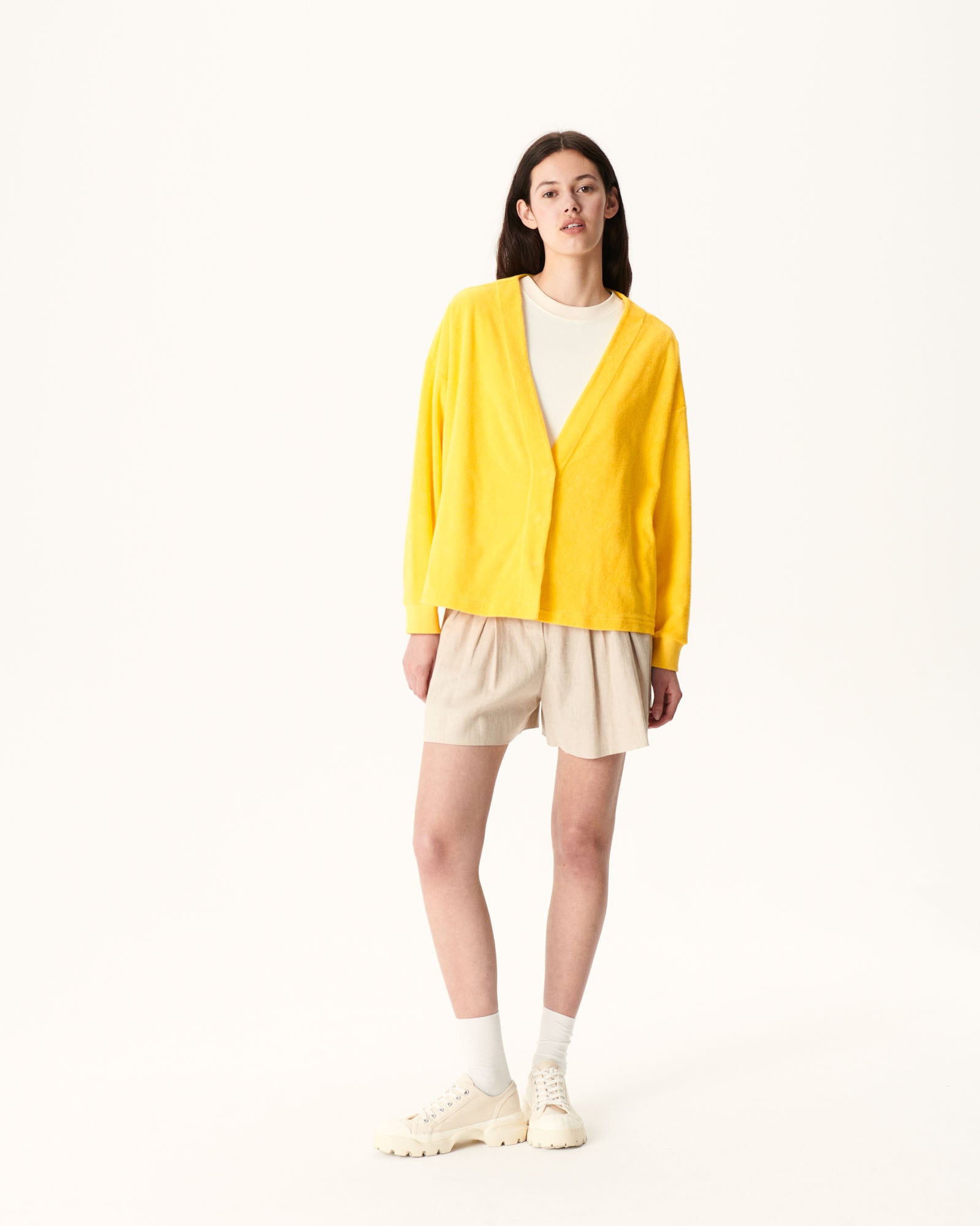 Cardigan éponge à manches longues Citron Pamplona