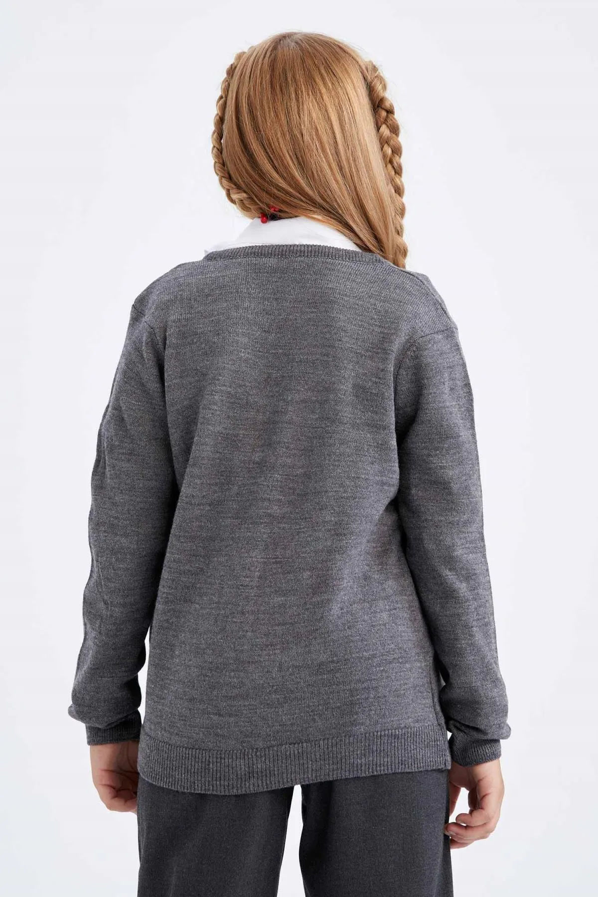 DeFacto  Mädchen-Strickjacke „Back to School“ mit Rundhalsausschnitt
